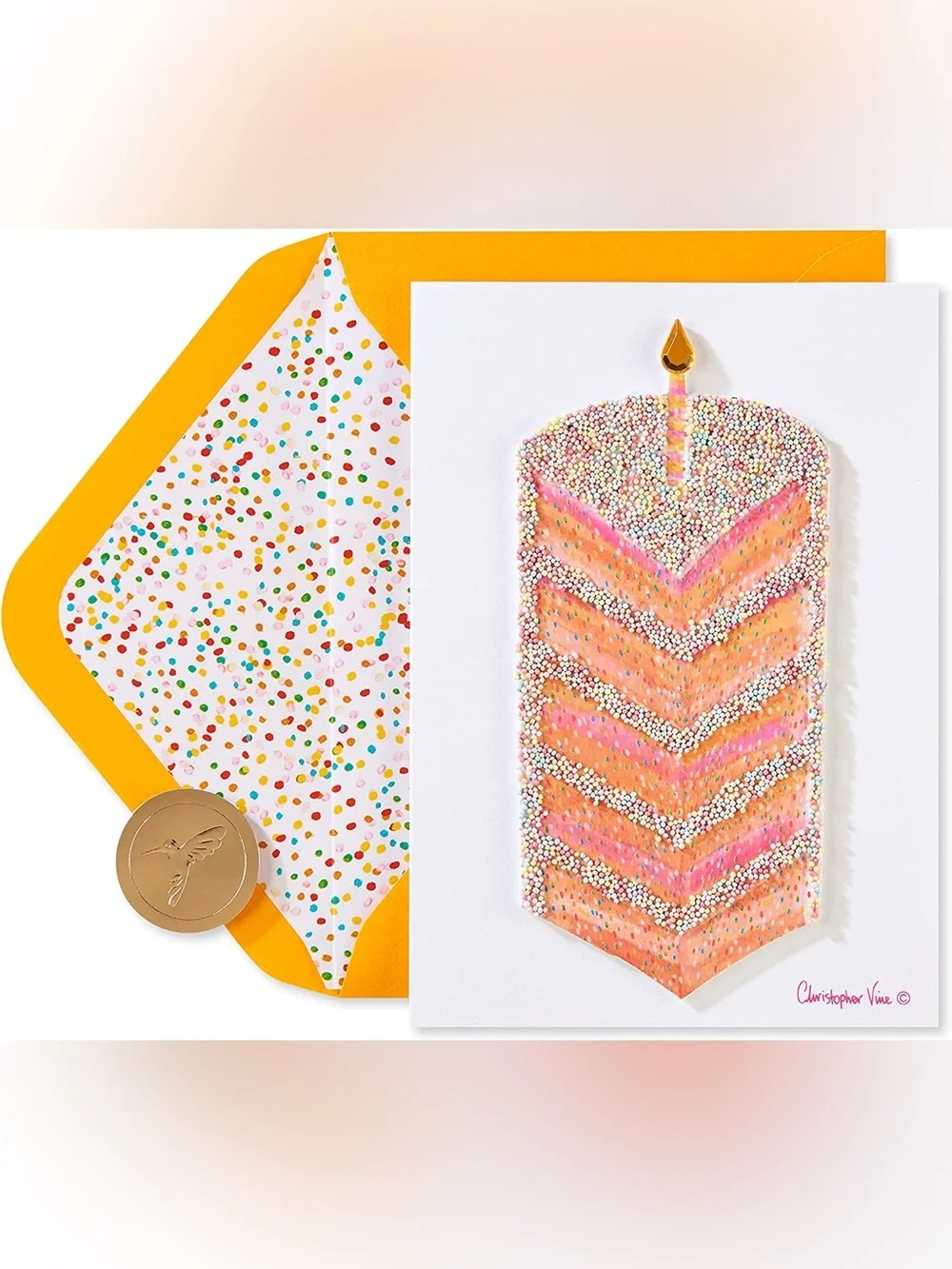 🆕Papyrus-Artist Christopher Vine Cake Slice Birthday Greeting Card